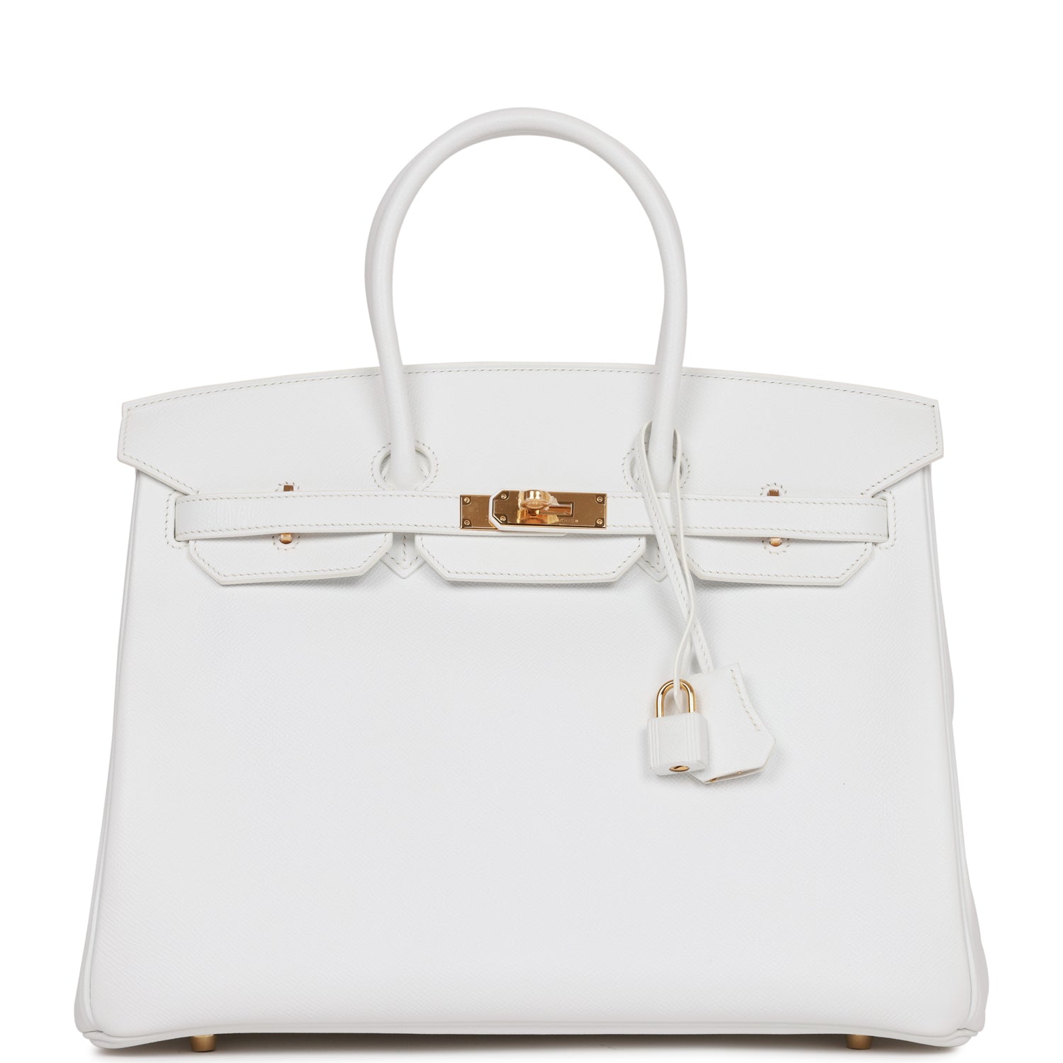 Hermes Birkin 35 Bianco Epsom Hardware in oro