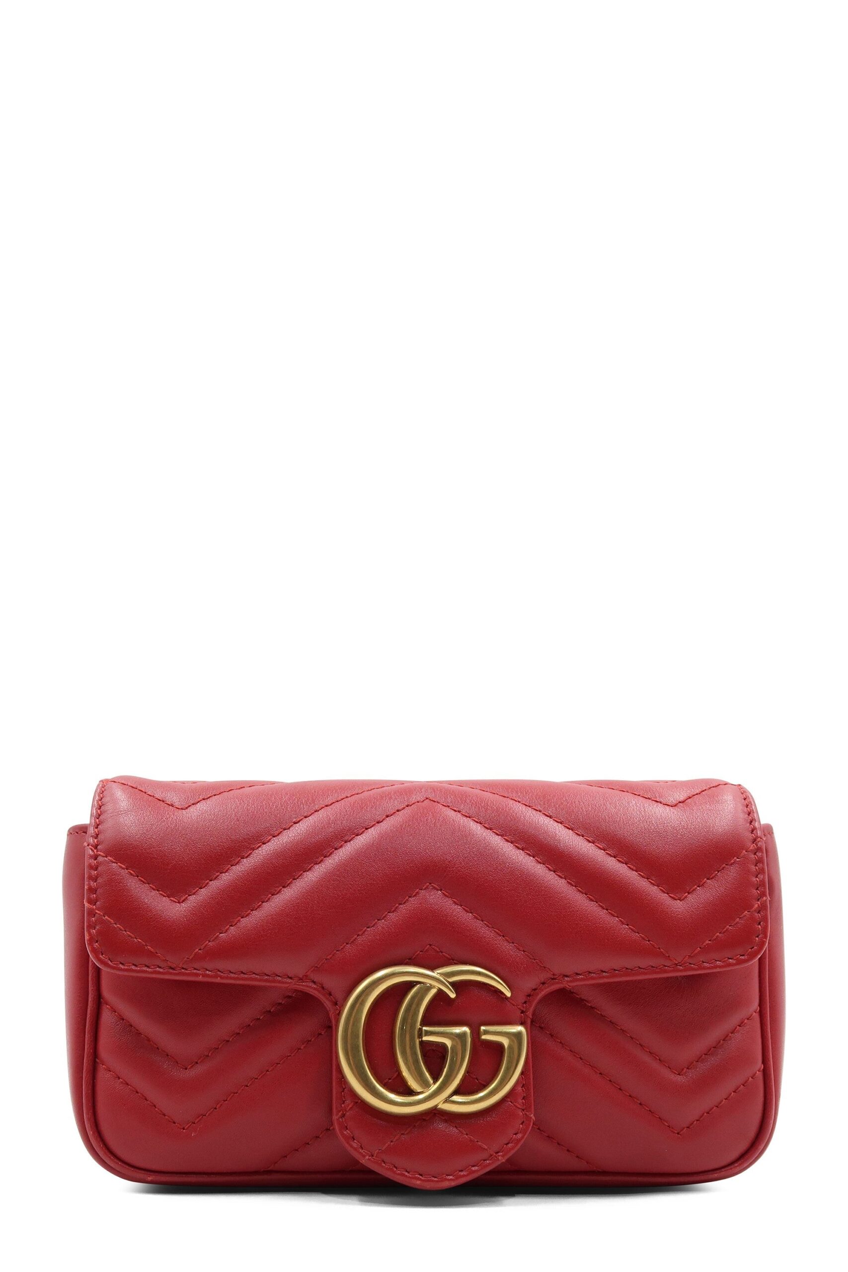 Mini borsa super GG Marmont Matelassé Rosso Rosso