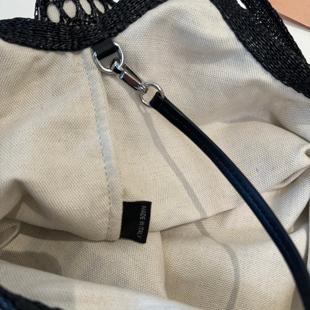 Miu' borsa da mare shopping bag nero tela