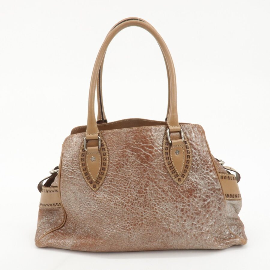 FENDI Ethnico Leather Tote Bag Shoulder Bag Beige | Studio Nafay