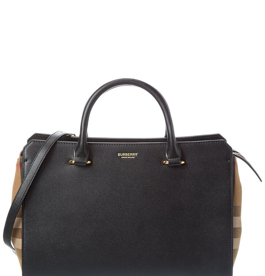 Burberry Banwell Check Canvas & Leather Satchel | Studio Nafay