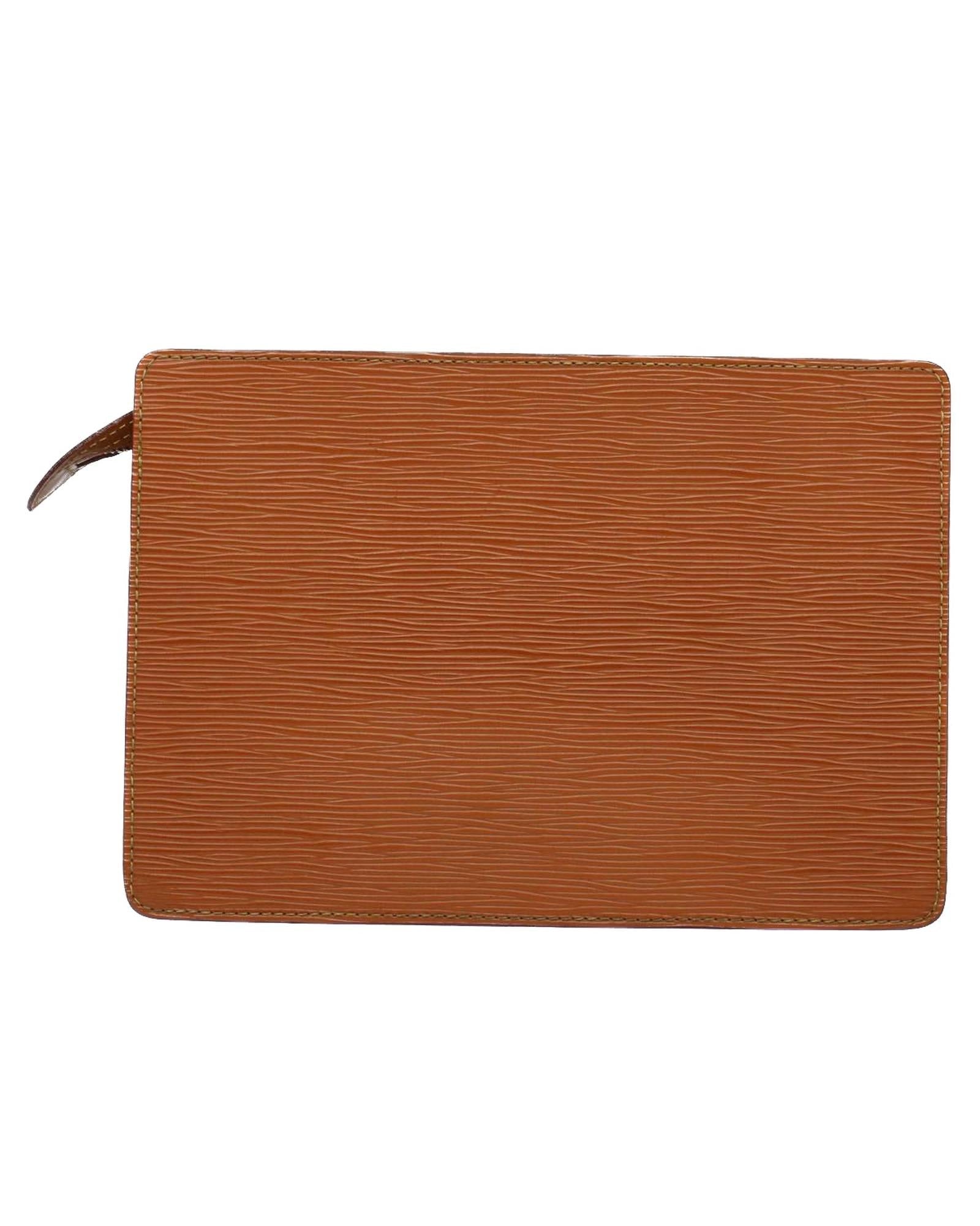 Marrone Epi Pelle Pochette Bag con Dust Bag