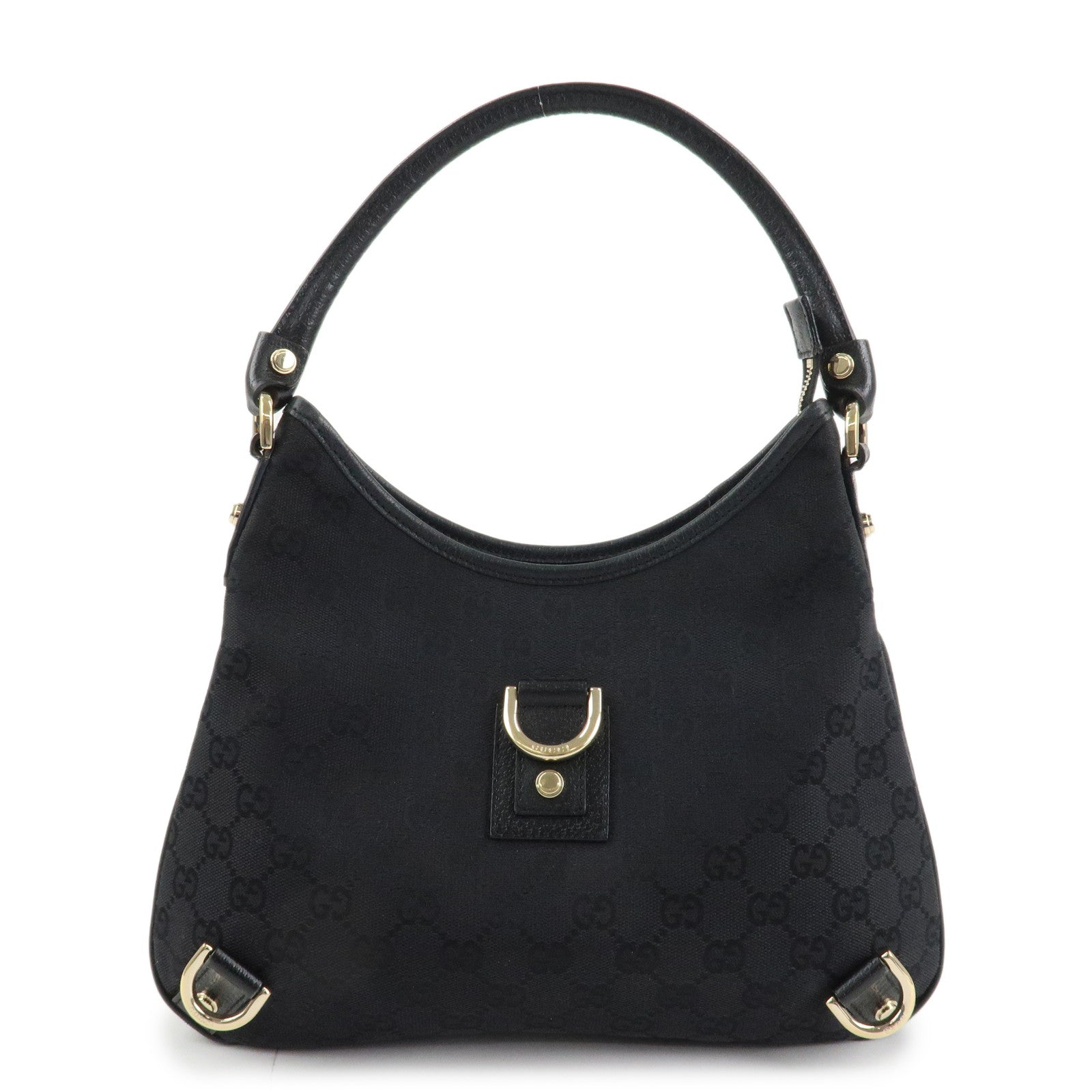 Gucci Abbey GG Canvas Pelle Borsa a spalla Nero 130738
