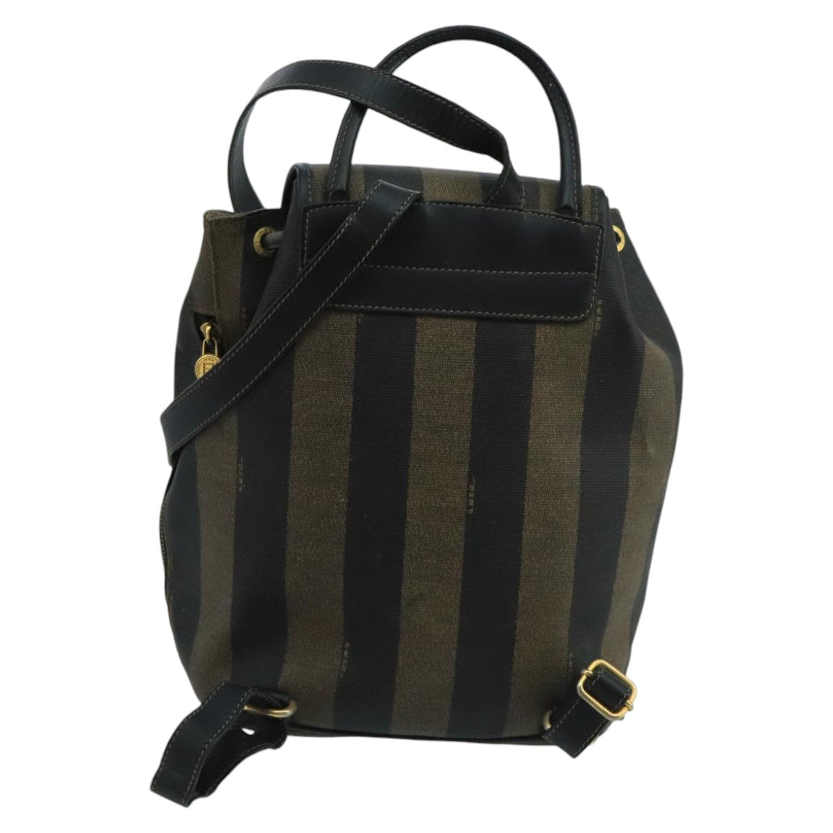 Fendi Pequin Marrone Canvas Backpack Carrello ()