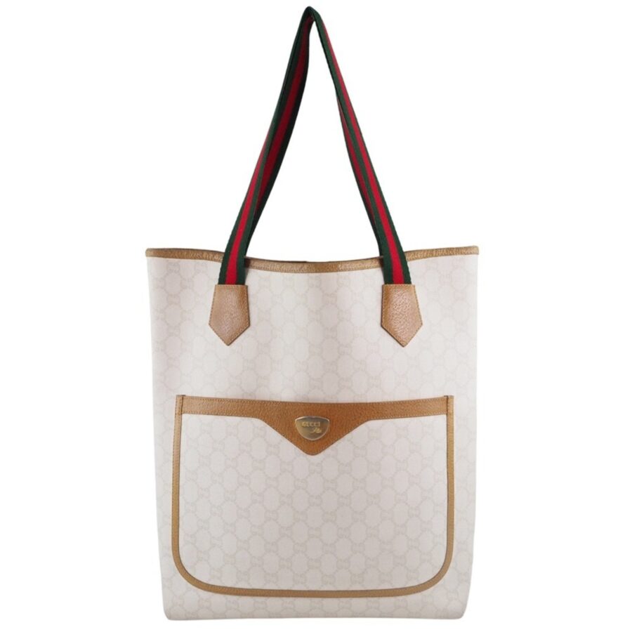 Gucci Old Sherry Line GG Plus White Ladies Tote Bag | Studio Nafay