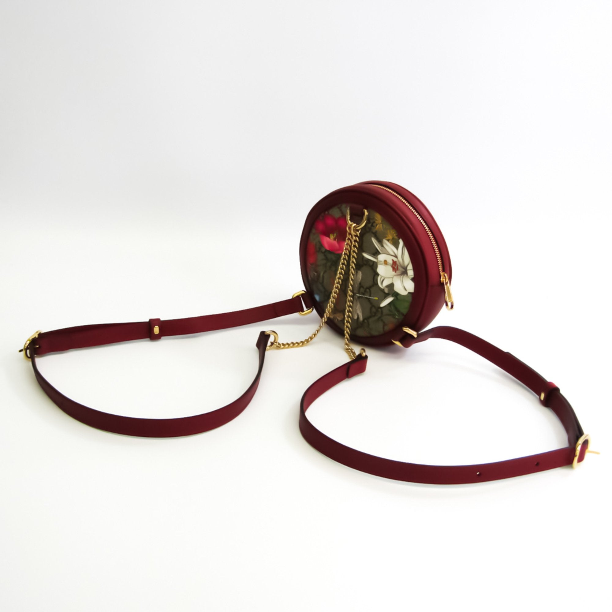 Gucci Ophidia GG Flora 598661 Women’s GG Canvas,Pelle Backpack Verde,Rosso Colore