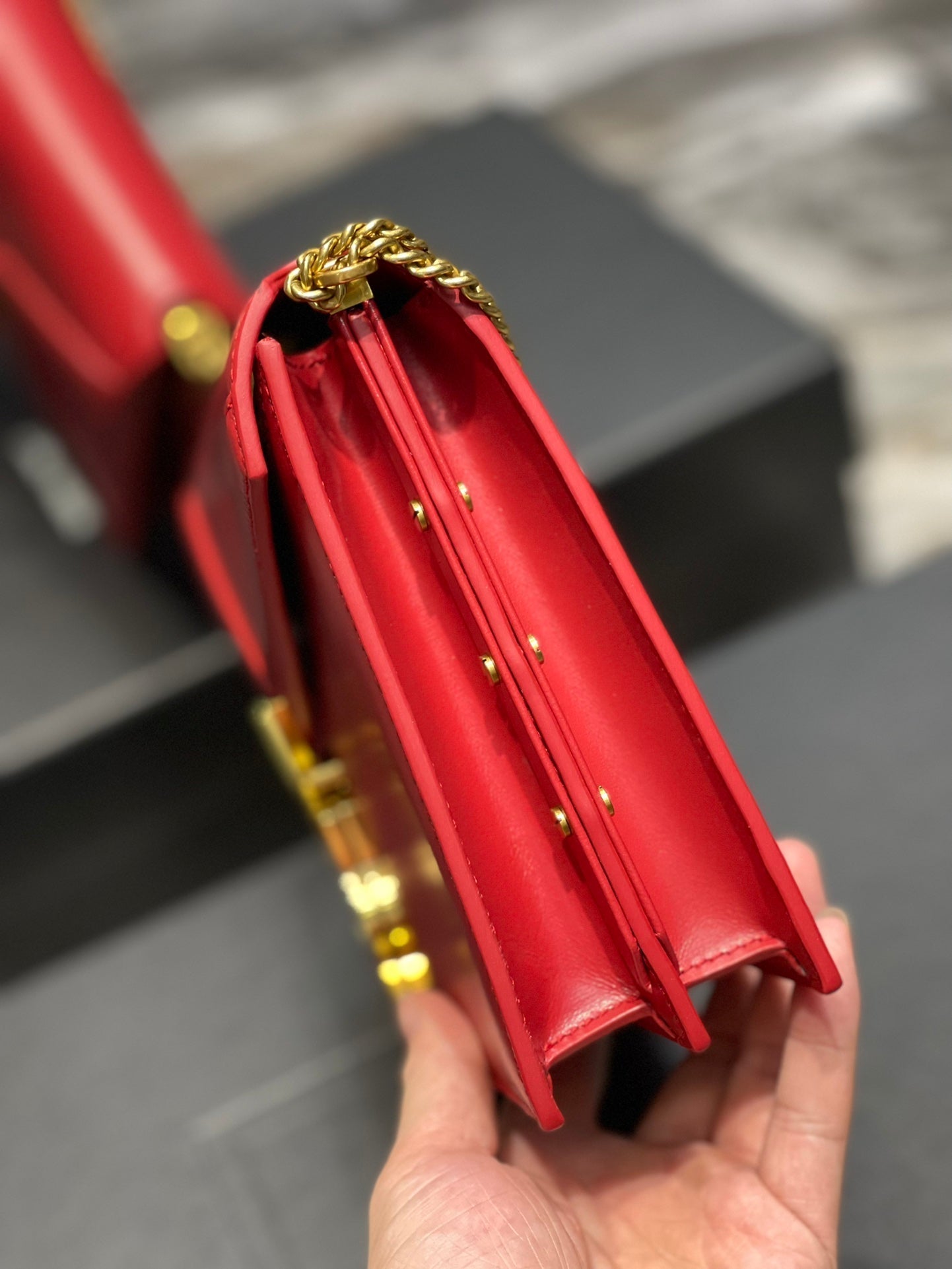CASSANDRA 22 Catena BAG Rosso Pelle di vitello
