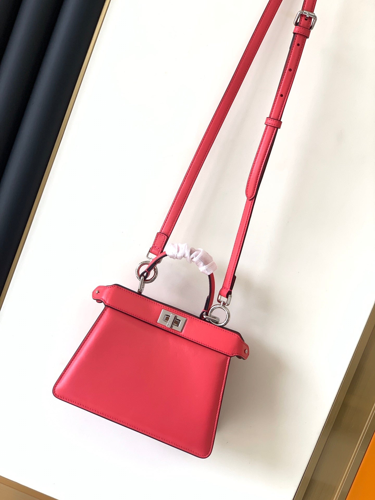 Peekaboo ISeeU Petite 20 Bag Hot Rosa Lambskin Shw