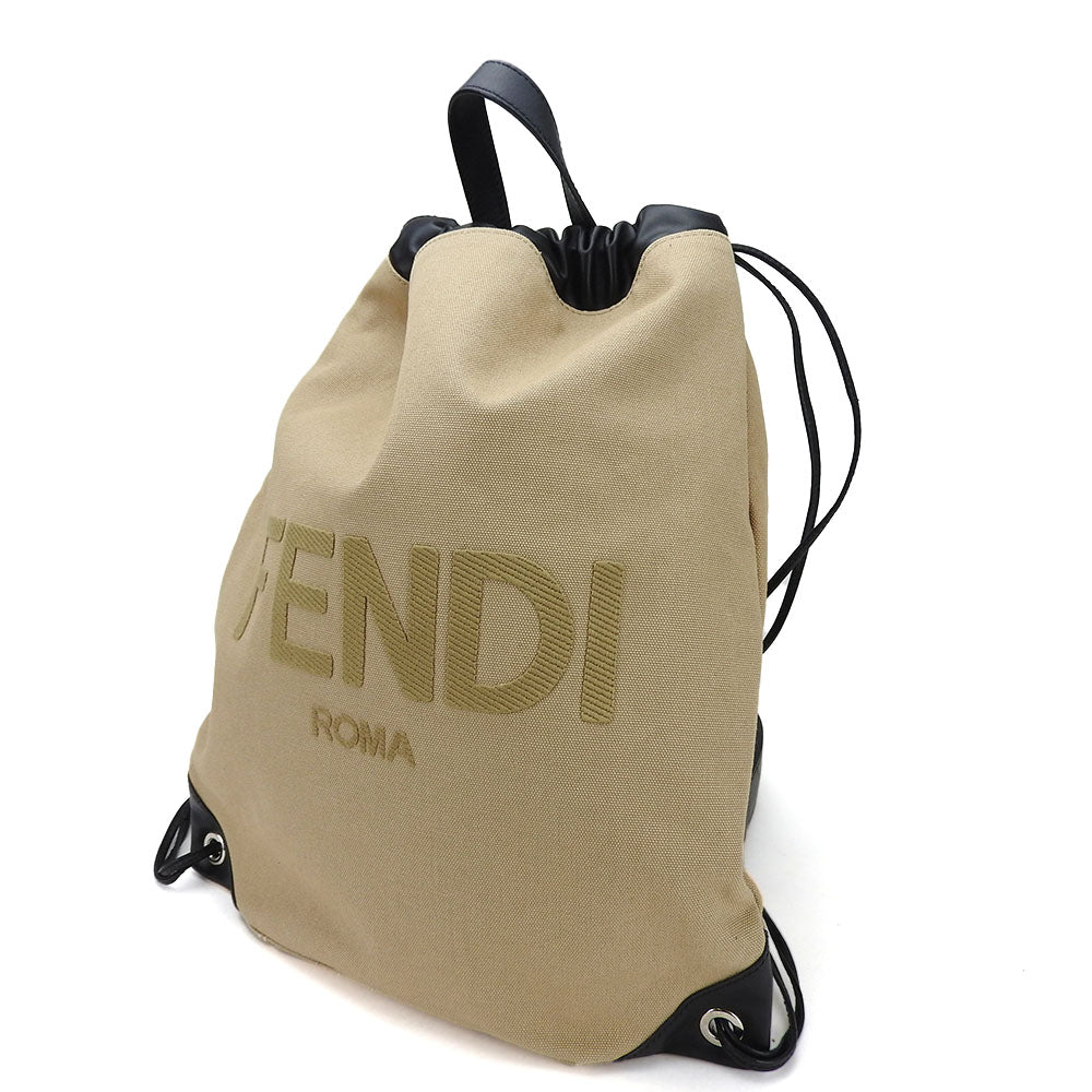 Zaino Fendi Tela, Pelle Beige Donna