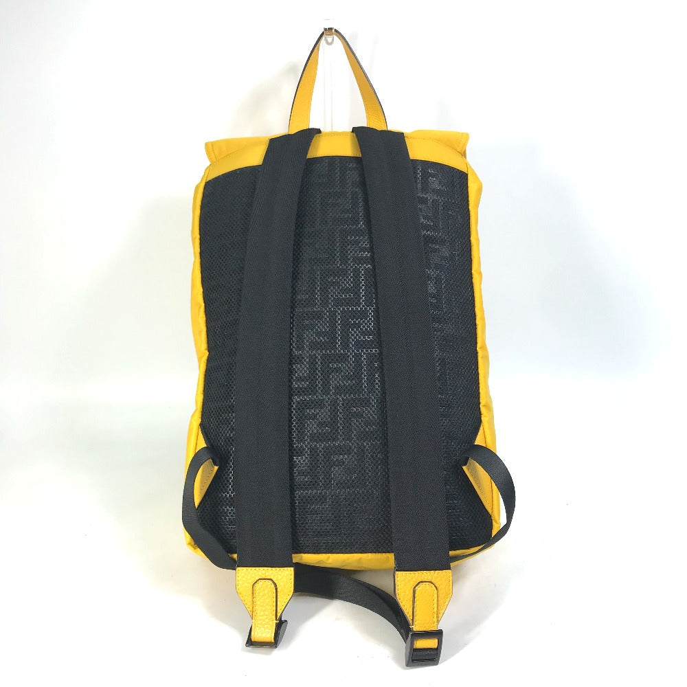 Zaino da uomo Fendi Fendines in nylon / pelle giallo