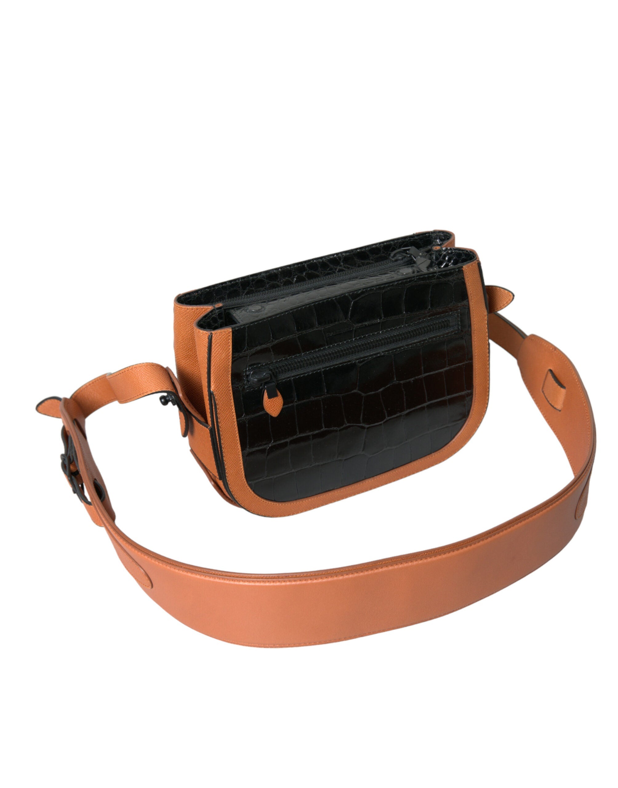 Balenciaga Nero Marrone Pelle di animale esotico Pelle Borsa a tracolla Camera Borsa