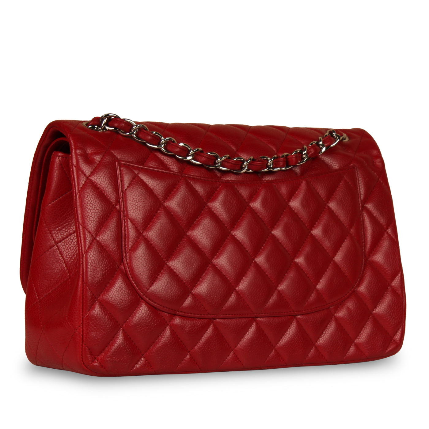 Classic Rosso Caviar Borsa con patta – Jumbo