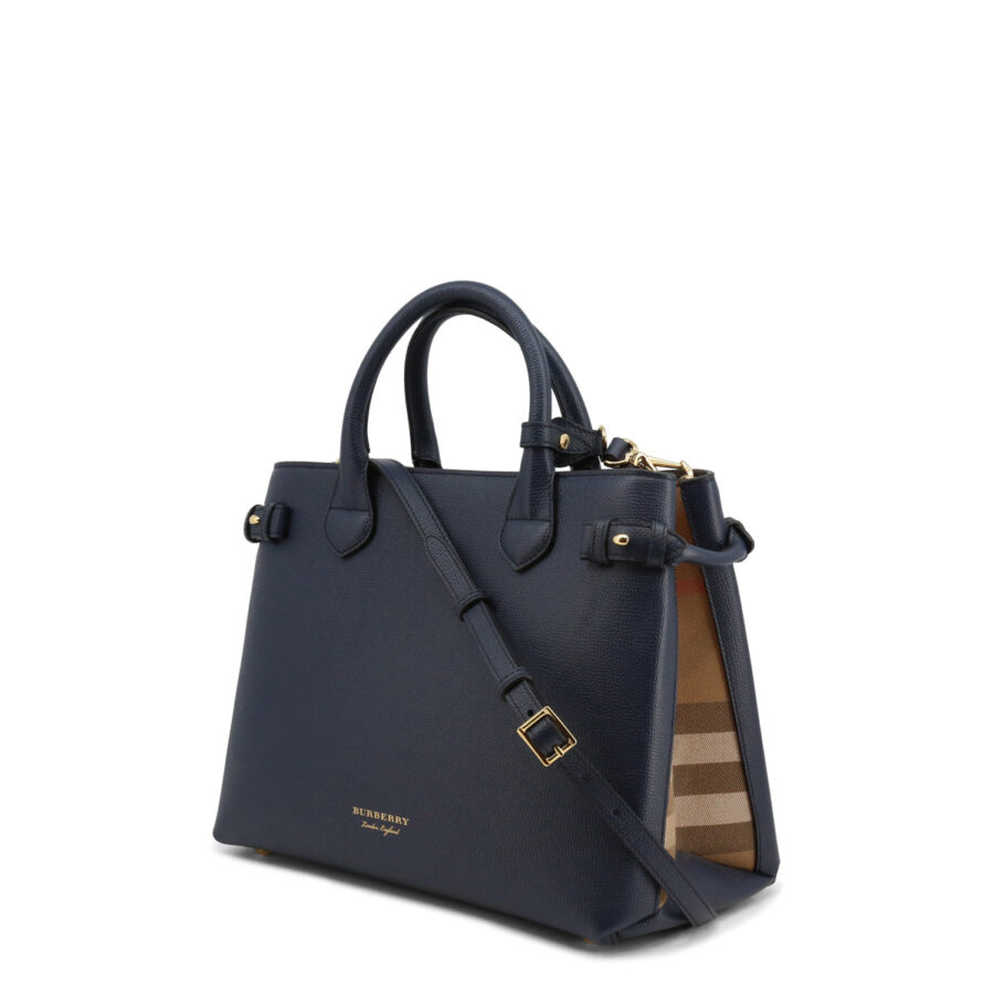BURBERRY BANNER LEATHER & HO CHECK TOTE BAG | Studio Nafay