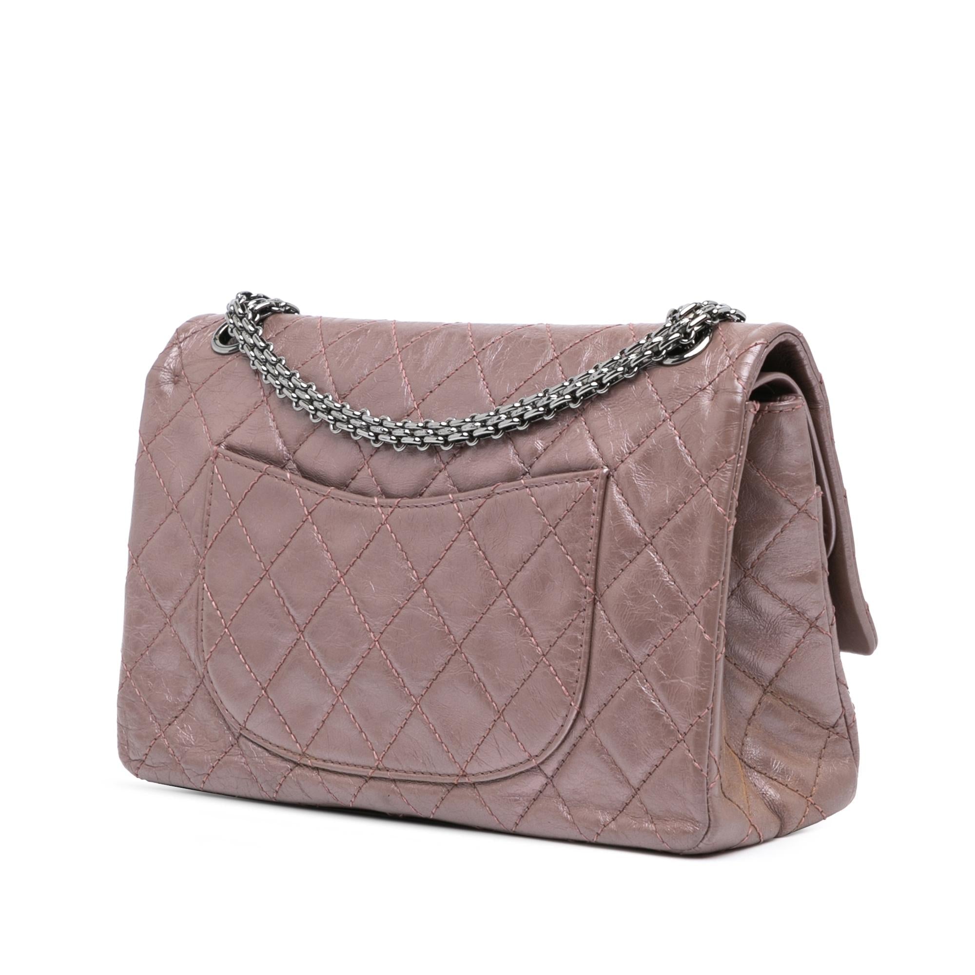 Chanel Reissue 2.55 Aged Metallic Calfskin Double Flap 226 Borsa a tracolla
