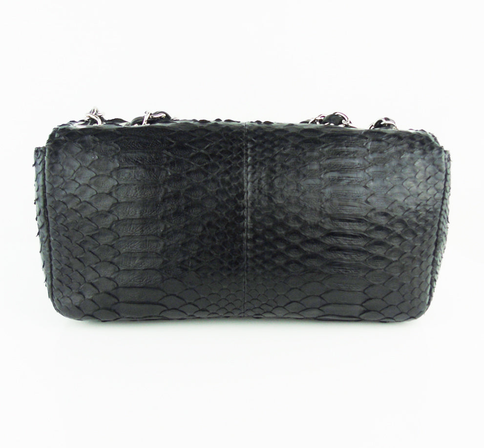 Borsa Chanel Classic Mini Rectangular Flap in Pelle esotica di pitone Nero