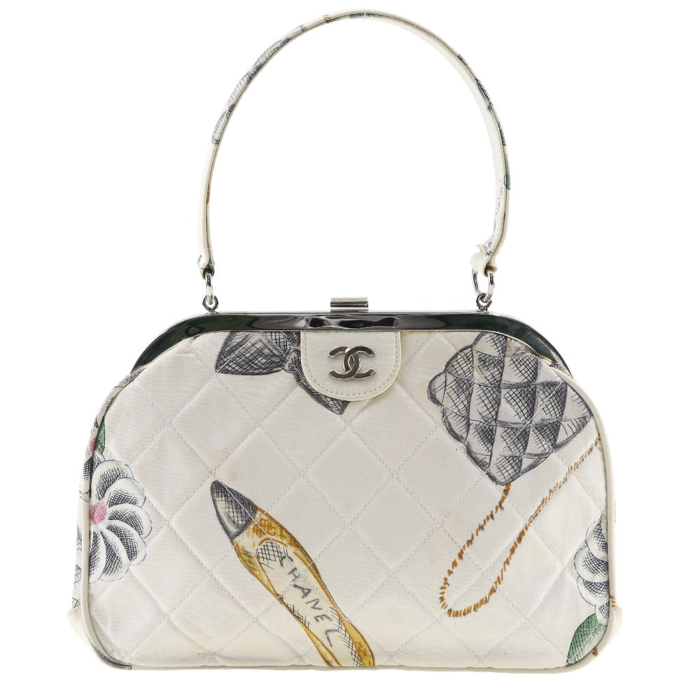Chanel 30 Tela Bianco Borsa a mano