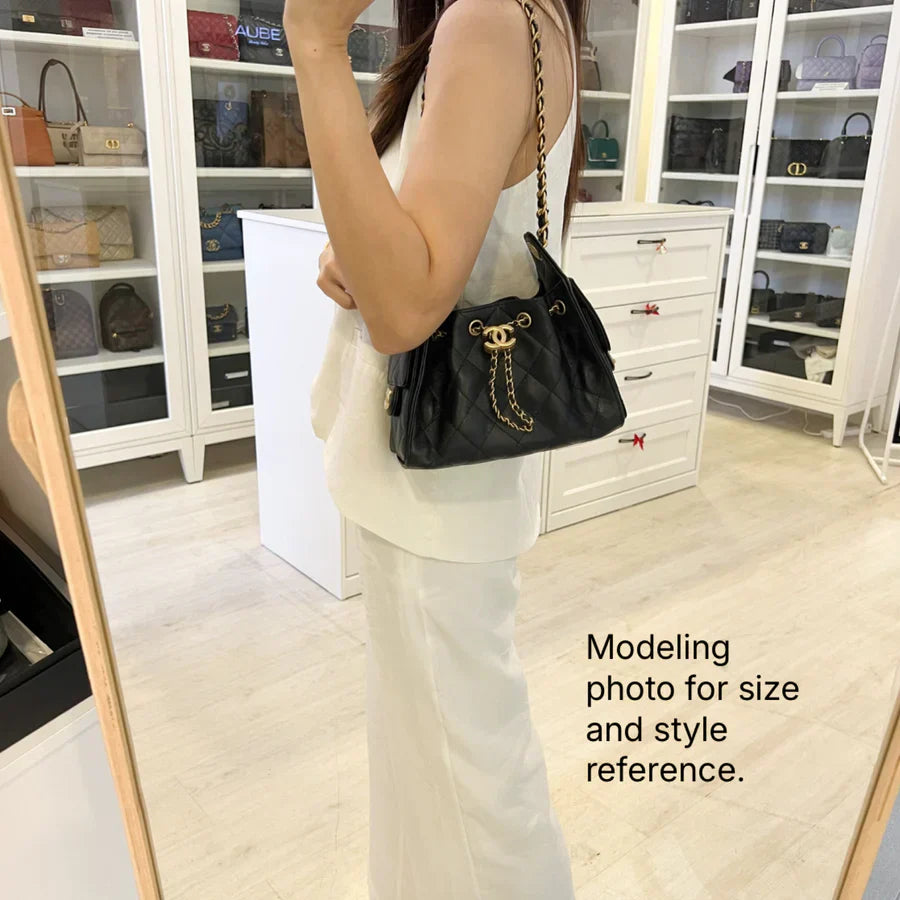 [BN – Jan ] Chanel 25 Mini Hobo Bag in Nero Caviar and AGHW (Model: )