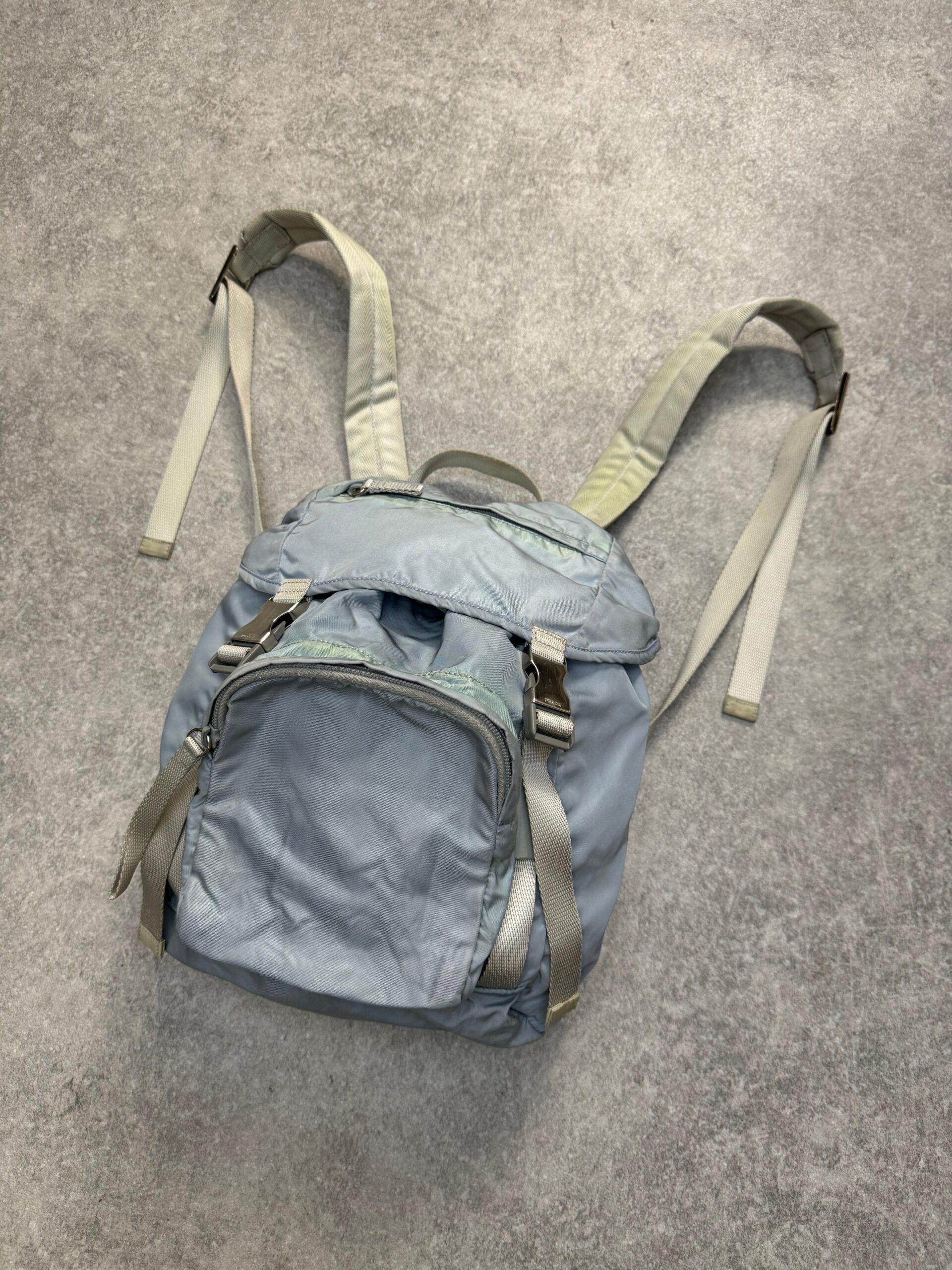 Zaino in nylon Azzurro pastello Prada