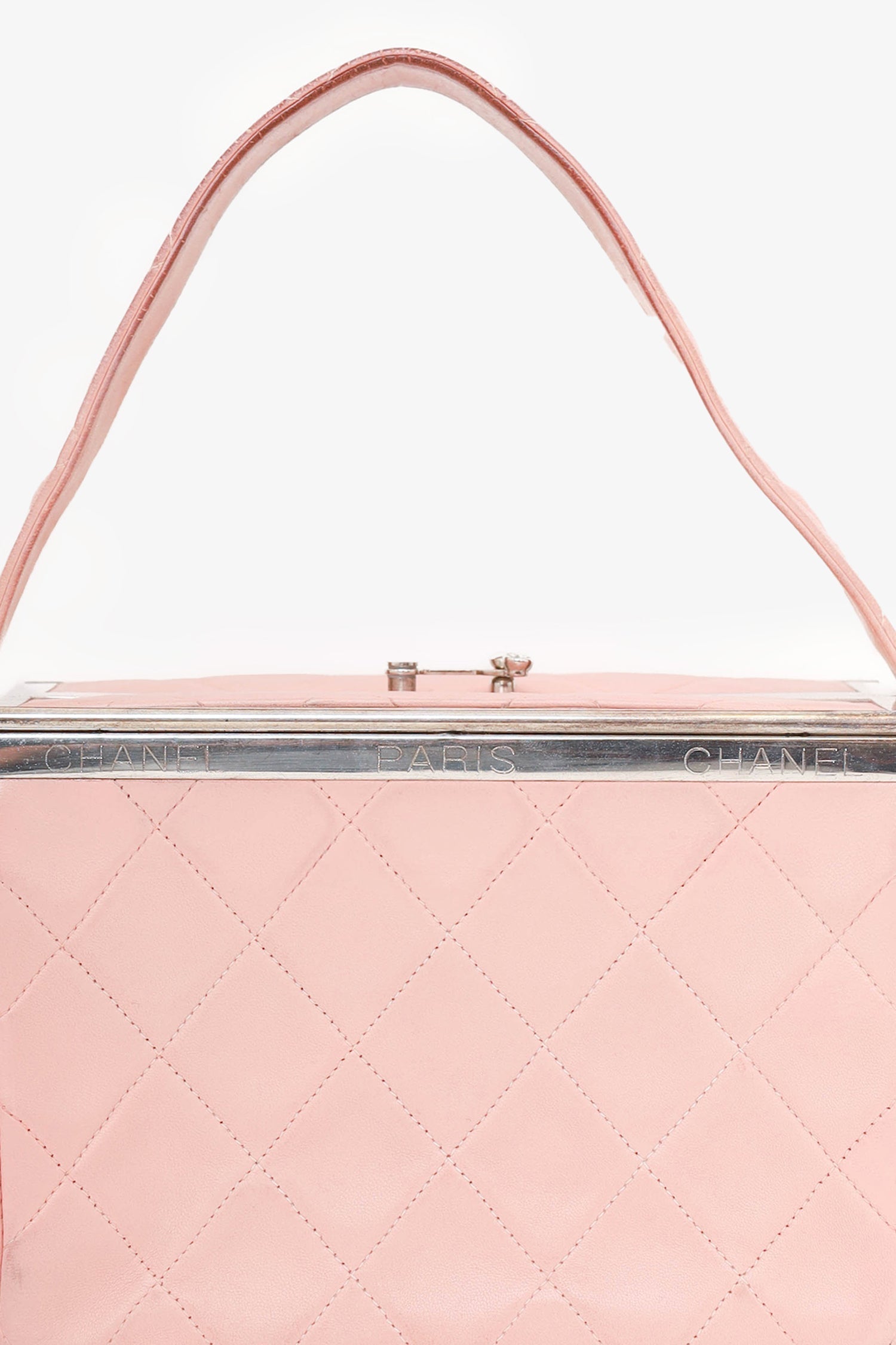 Chanel -97 Rosa Quilted Lambskin Vanity Box Borsa
