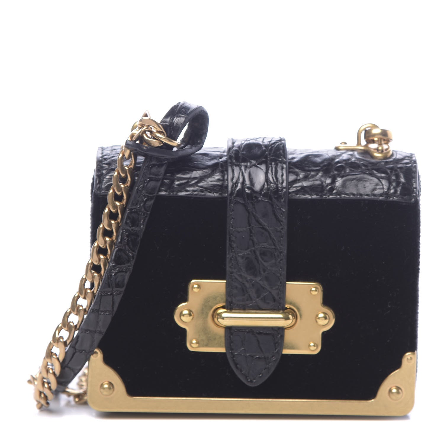 Prada Cahier Micro Velvel Leather Borsa a tracolla
