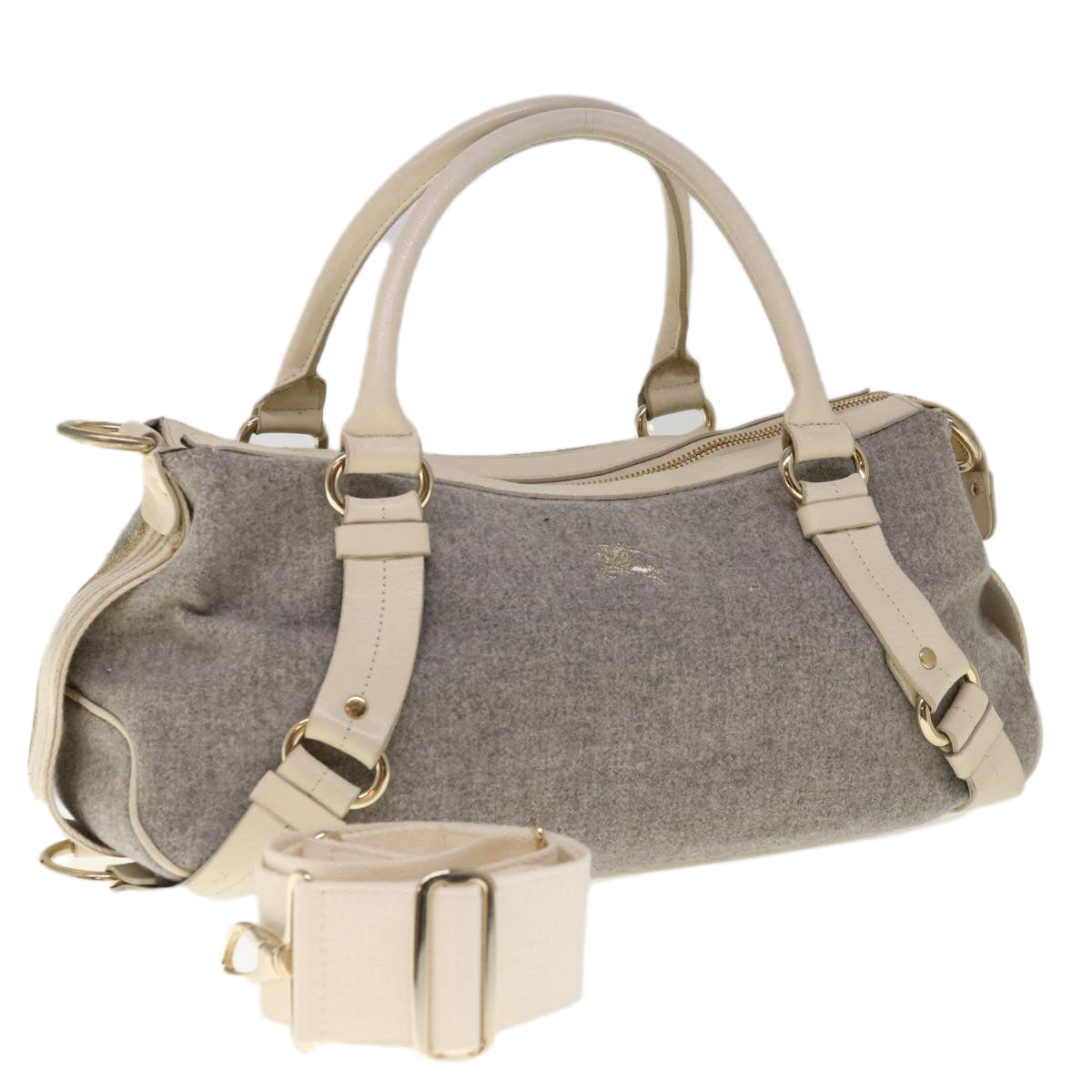 Burberry Blu Label Borsa a spalla Wool Gray Auth ac2666