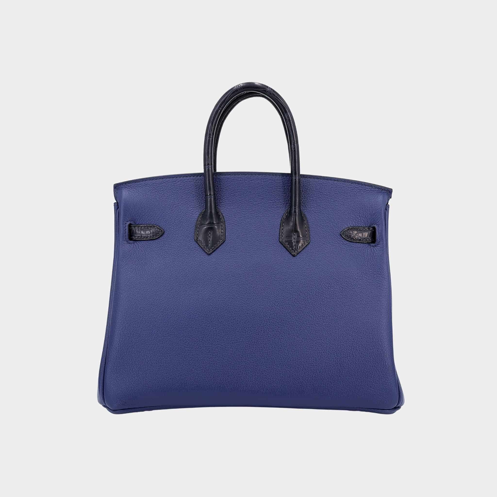 Birkin 25 Matte Alligator-taurillion Novillo Bleu Saphir/ Blue Mari...