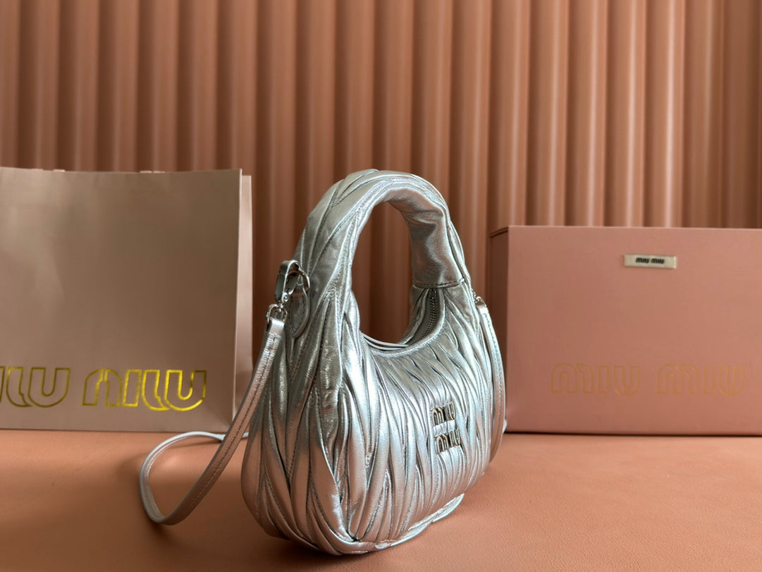 Wander Matelassé Borsa 23 IN Argento Patent Lambskin