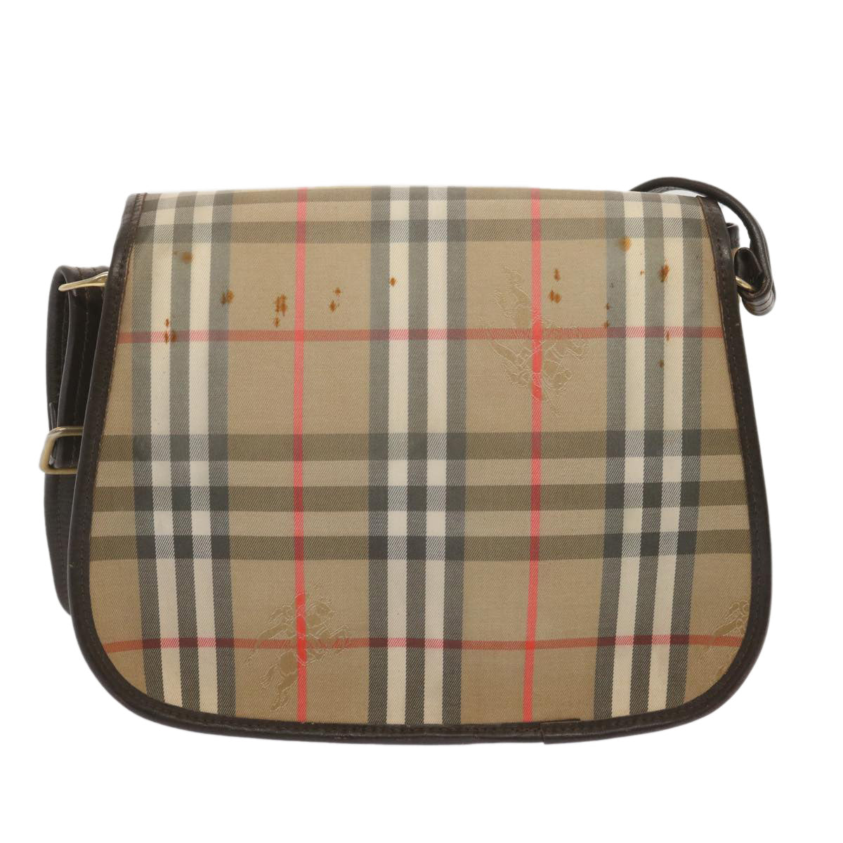 BURBERRYSs Nova Check Borsa a spalla Canvas Beige Auth ki4186