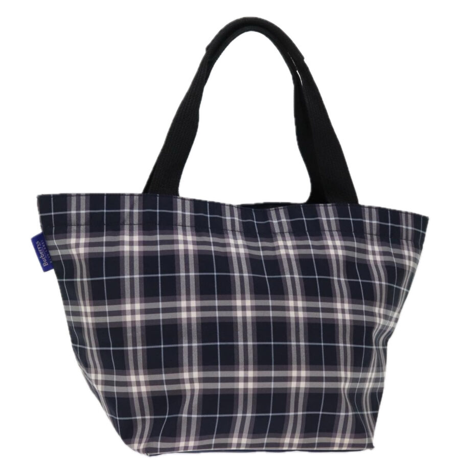 Burberry Blue Label Nova Check Tote Bag Nylon Navy Auth kk240 | Studio Nafay