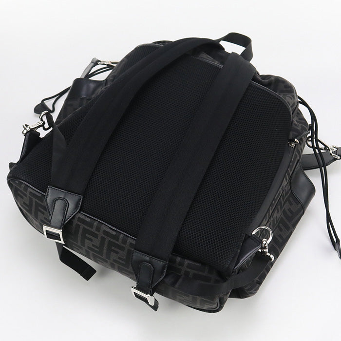 Zaino grande Fendi AG0M Strike Pelle/jacquard Nero Uomo