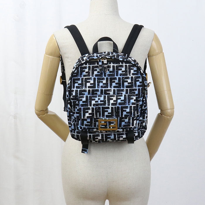 Zaino Fendi ADBD Stampa FF Baguette Nylon Nero Donna