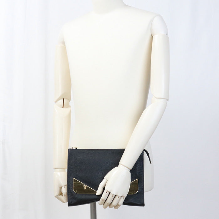 Pochette Fendi A7SR Monster Vitello Nero Uomo